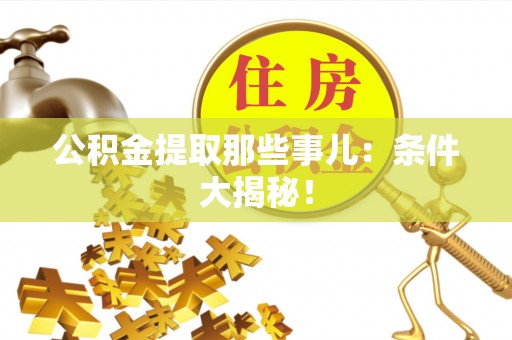 铁山港公积金提取那些事儿：条件大揭秘！