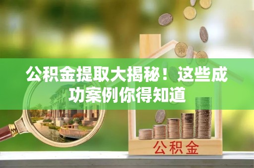 铁山港公积金提取大揭秘！这些成功案例你得知道